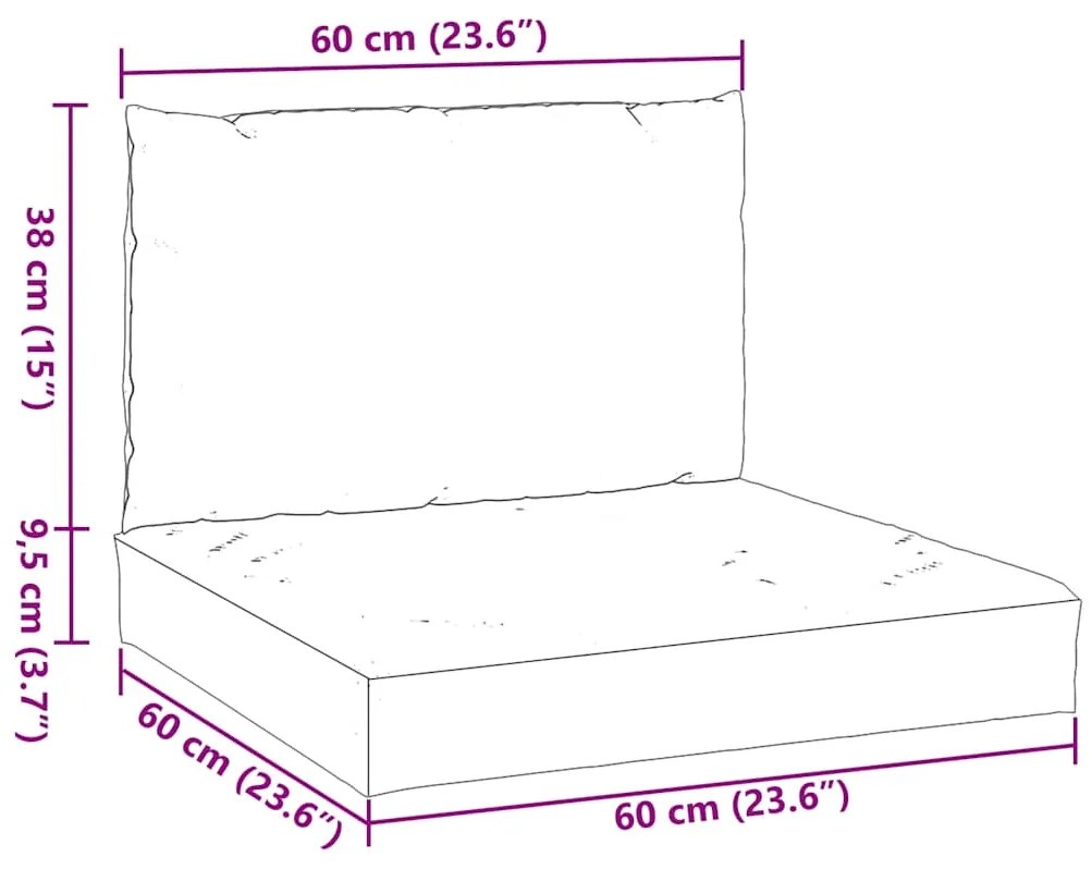 Almofadões p/ móveis de paletes 2 pcs tecido oxford turquesa