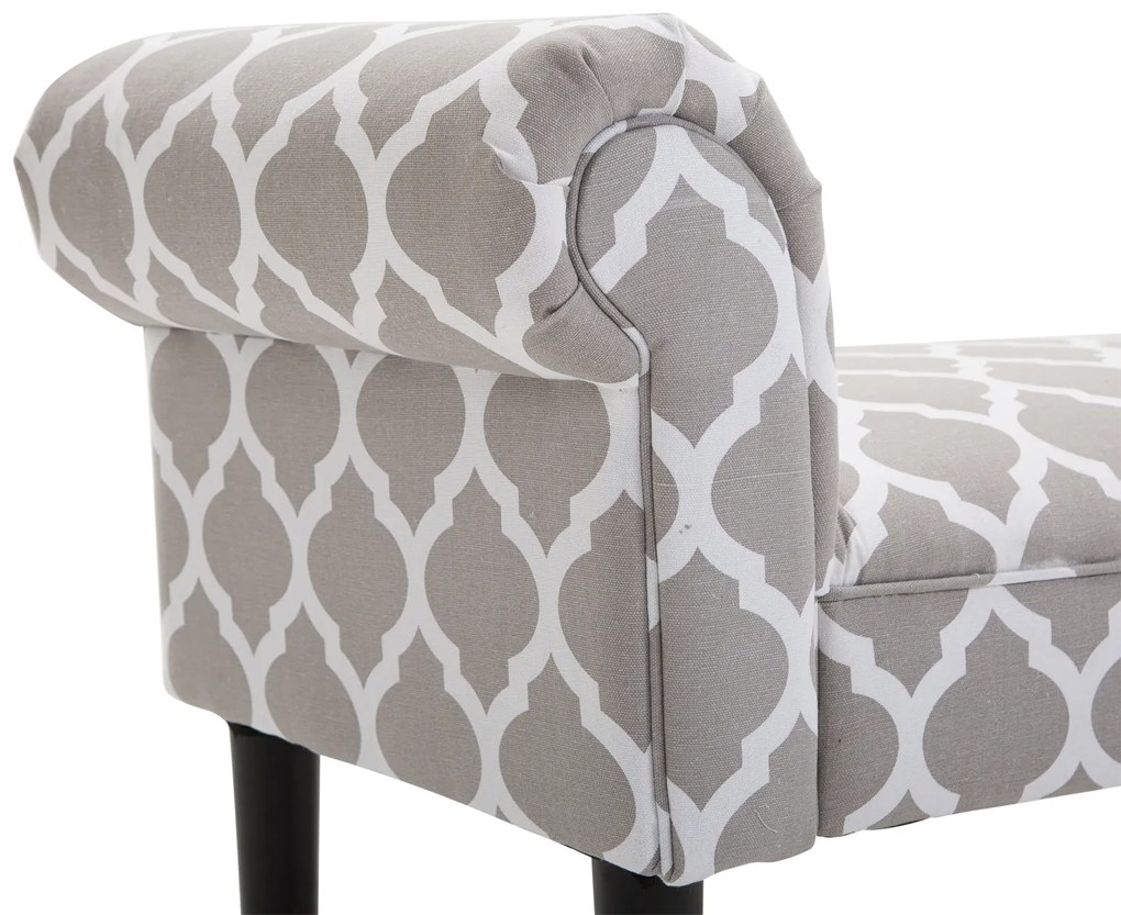 Banco com Braços, Estofado Junto à Cama tipo Banco de Madeira para Quarto ou Corredor - 132x45,5x58cm
