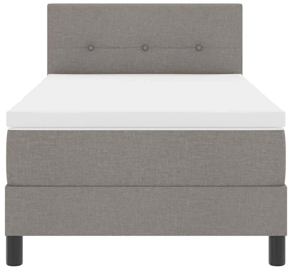 Cama Box com Colchão &amp; LED Taupe 80x200 cm Tecido