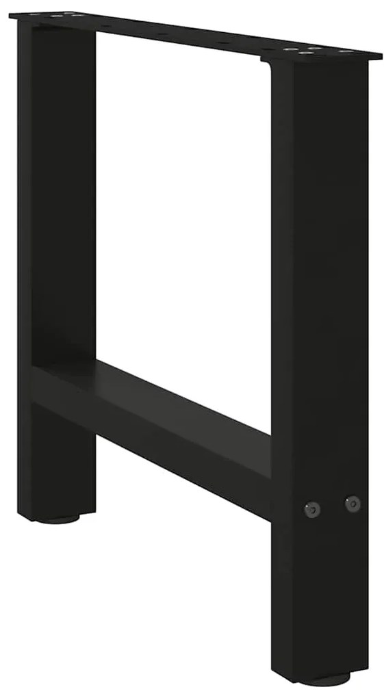 Pés para mesa de centro pretos 2 peças 50x(42-43) cm aço