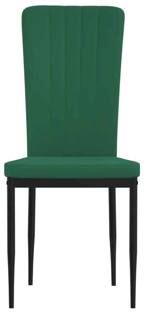Cadeiras de jantar 4 pcs veludo verde-escuro