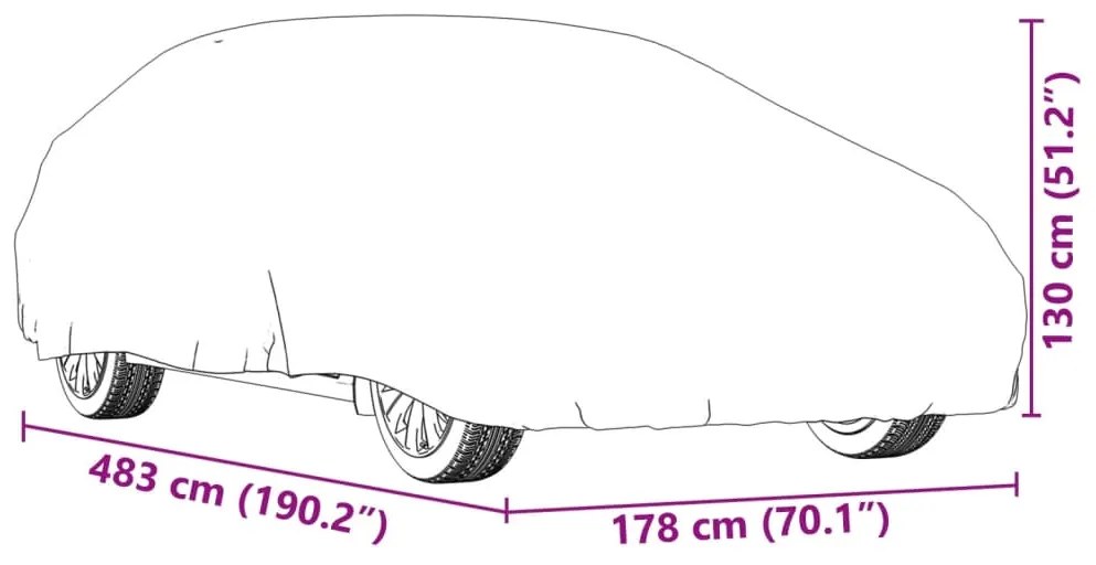 Cobertura de carro p/ Sedan com cintas de fivela L prateado