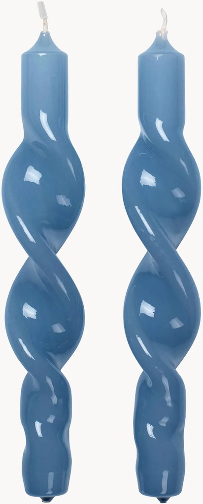 Velas de jantar cónicas artesanais Twist, conjunto de 2