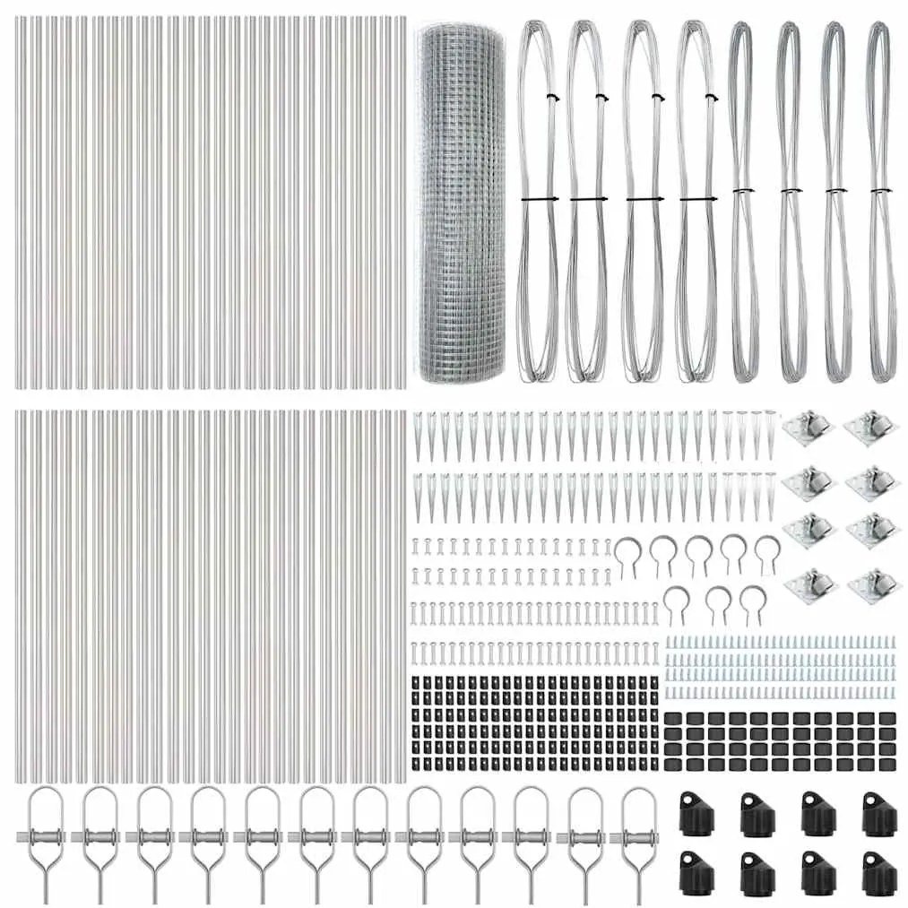 Cerca de Fio Soldado com 13 Postes Espetados 0.8x100 m Aço Galvanizado
