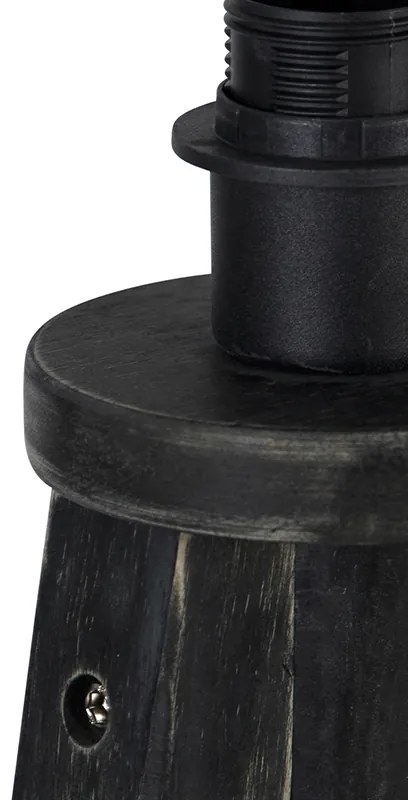 Candeeiro de pé tripé rústico preto - Tripod Classic