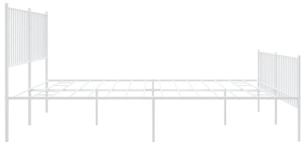 Estrutura de cama com cabeceira e pés 180x200 cm metal branco