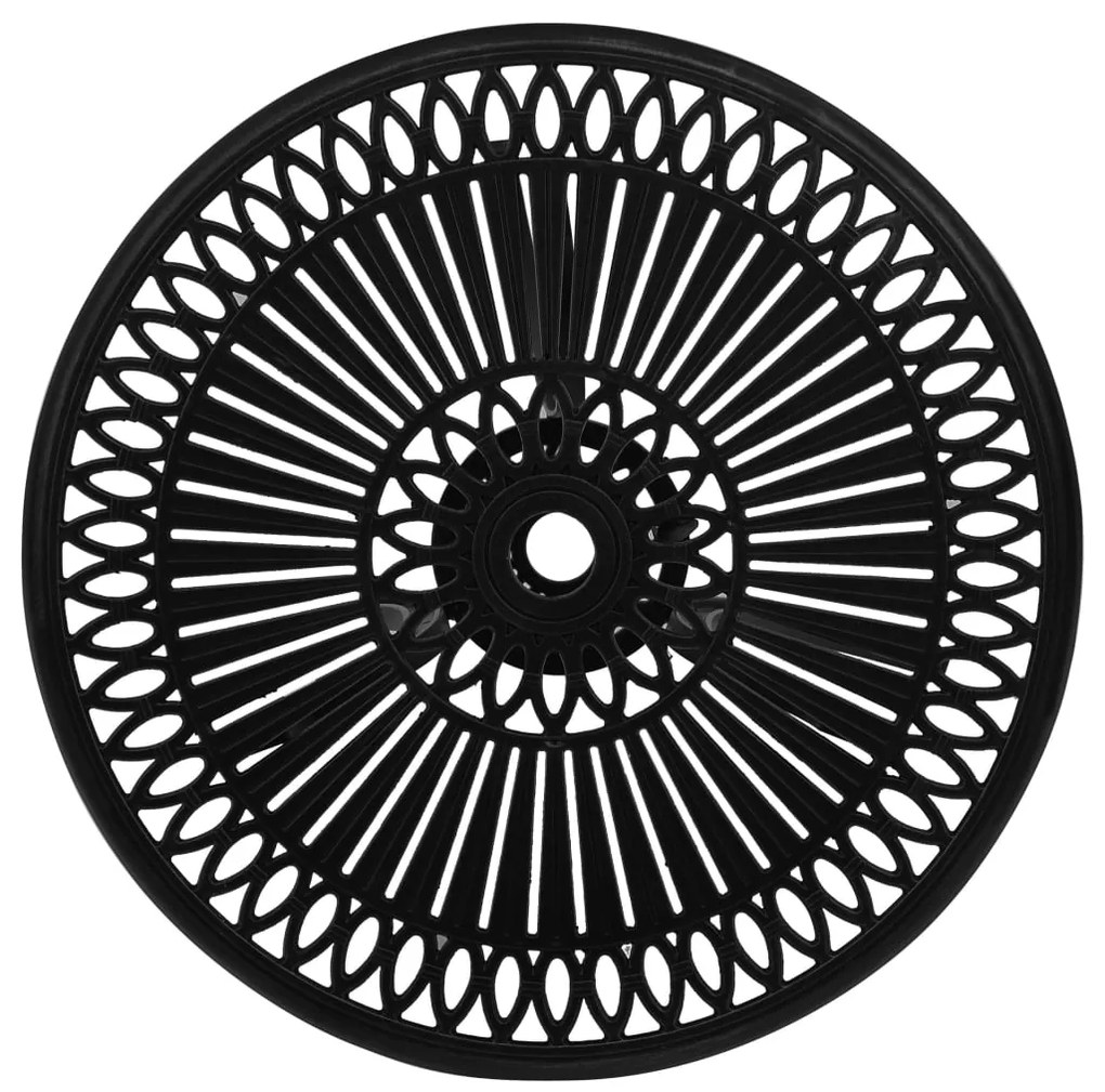 Mesa de jardim 62x62x65 cm alumínio fundido preto