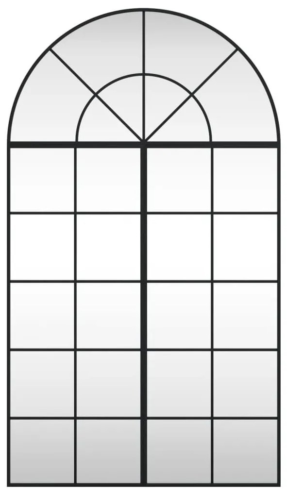Espelho de parede arqueado 80x140 cm ferro preto