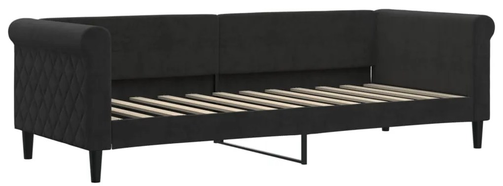 Sofá-cama com gavetão 80x200 cm veludo preto