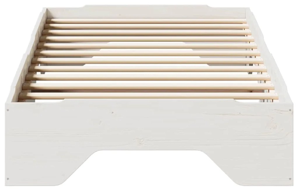 Cama sem colchão empilháveis 75x190 cm madeira maciça branco