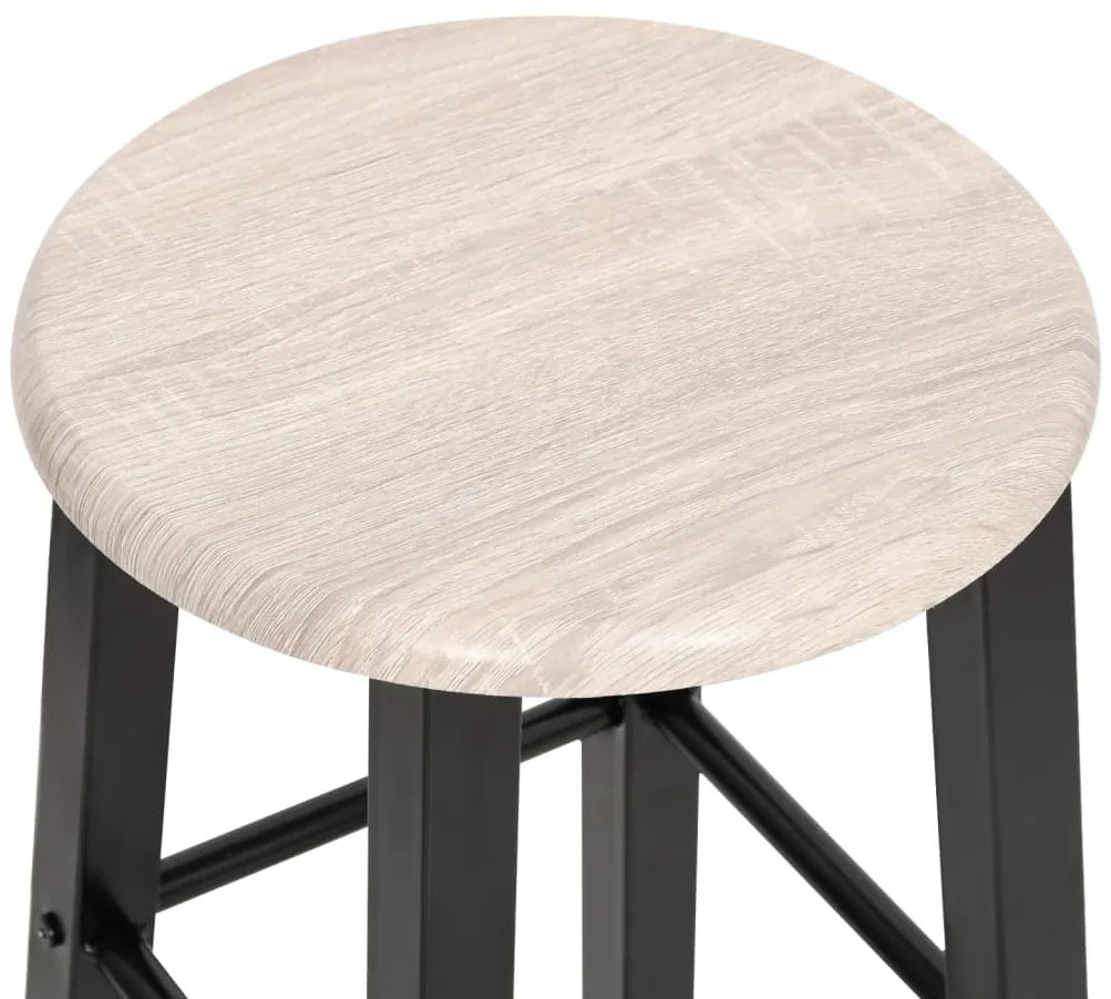 Bancos de bar 2 pcs MDF preto