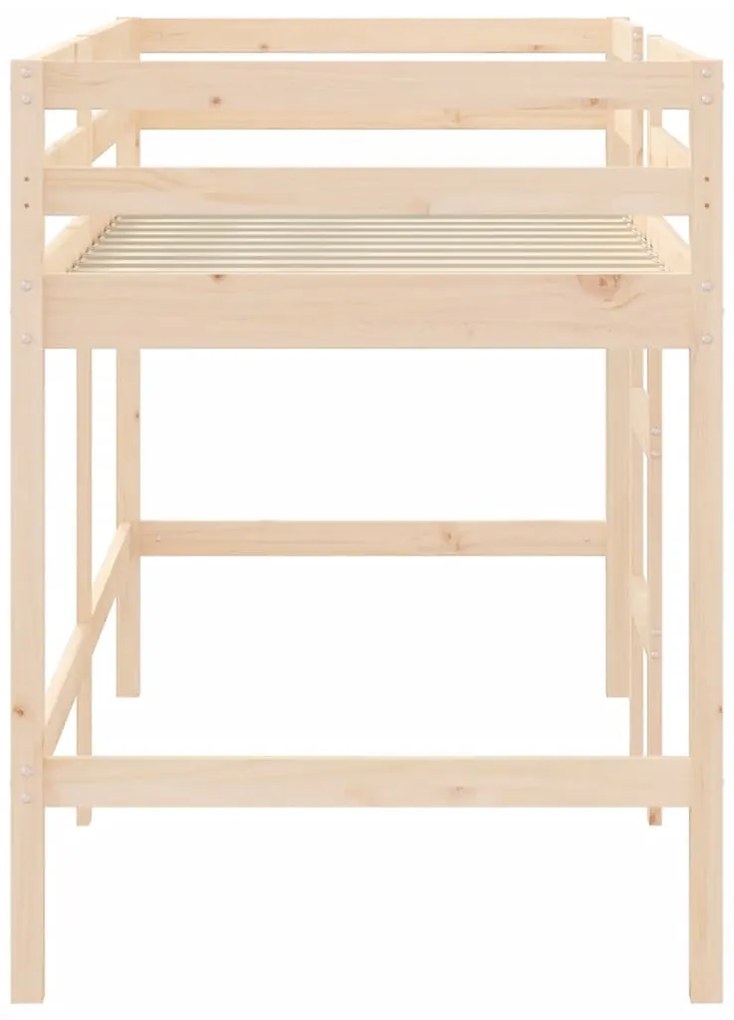 Cama alta p/ criança c/ escada 90x190cm madeira de pinho maciça