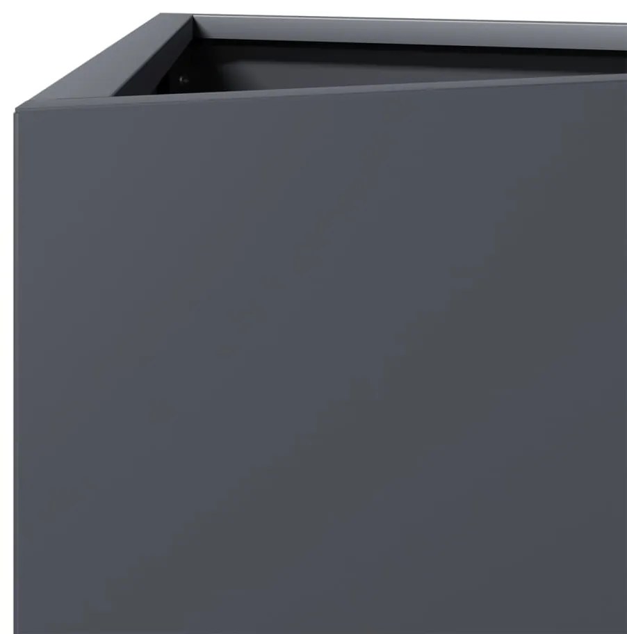Vaso/floreira jardim triangular 2 pcs 30x26x75 cm aço antracite