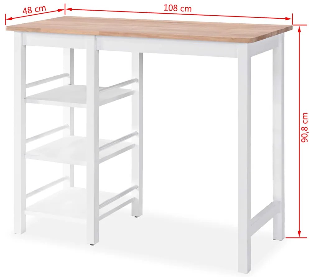 Conjunto de bar 3 pcs MDF branco