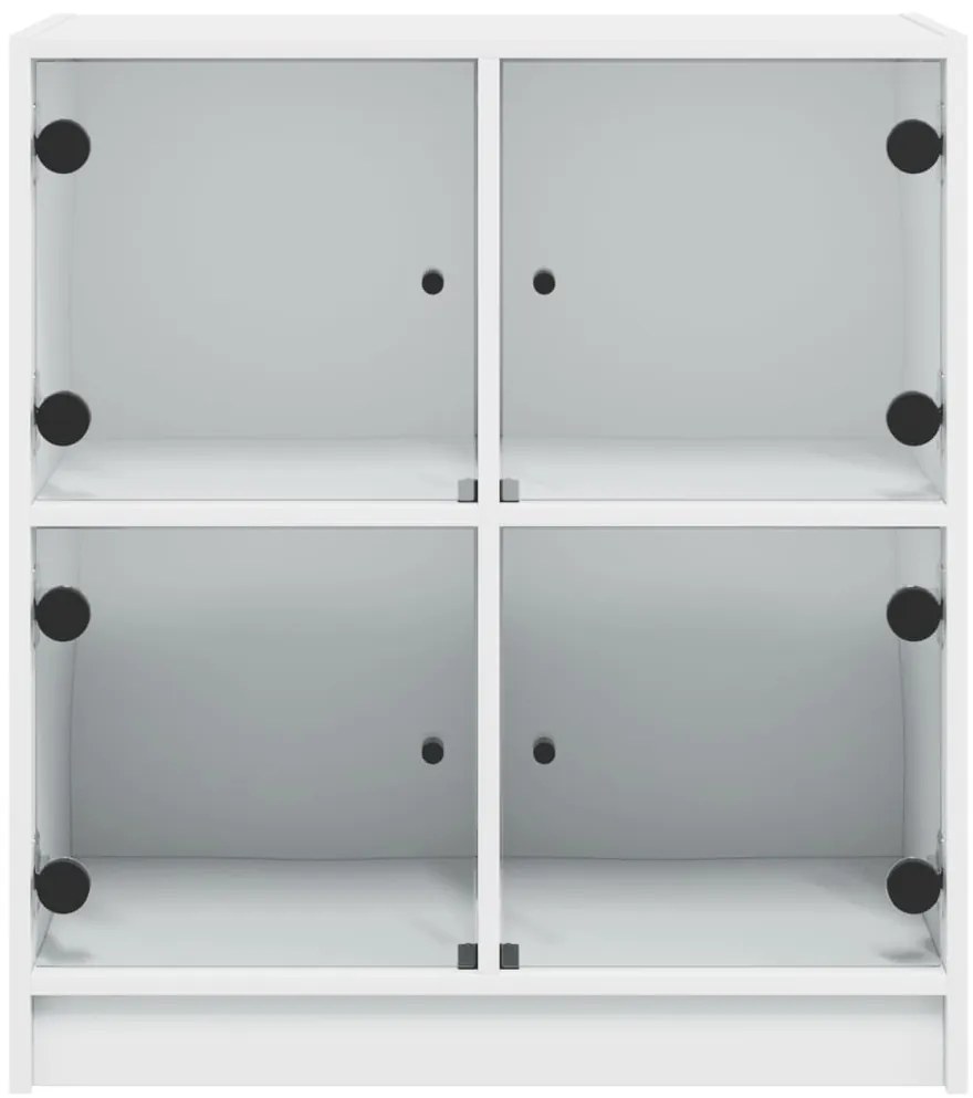 Armário de apoio c/ portas de vidro 68x37x75,5 cm branco