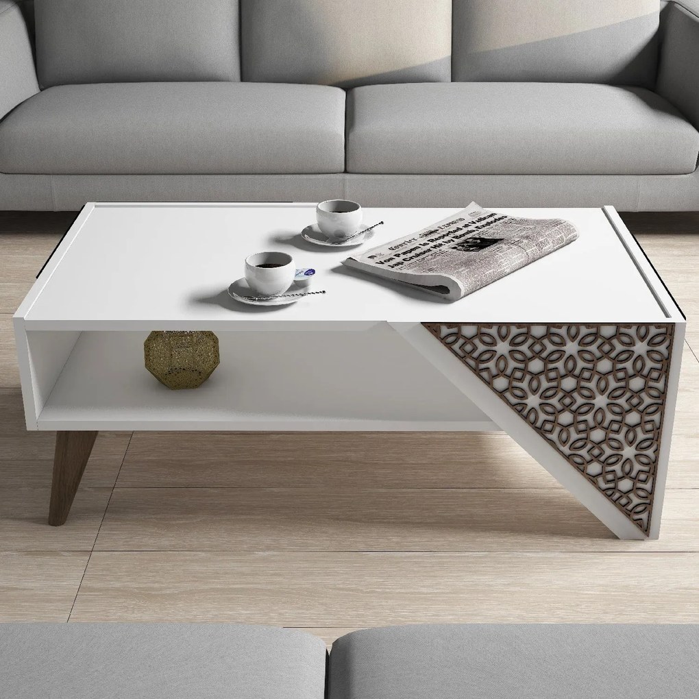 Mesa de Centro Beril – Branco – 105 cm x 58 cm x 40 cm