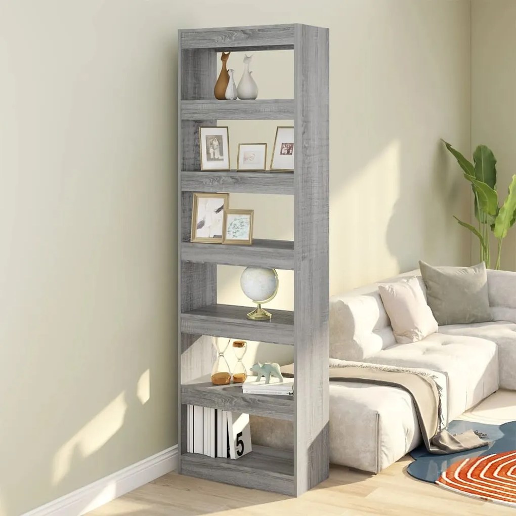 813612 vidaXL Estante/divisória 60x30x198 cm cor sonoma cinza