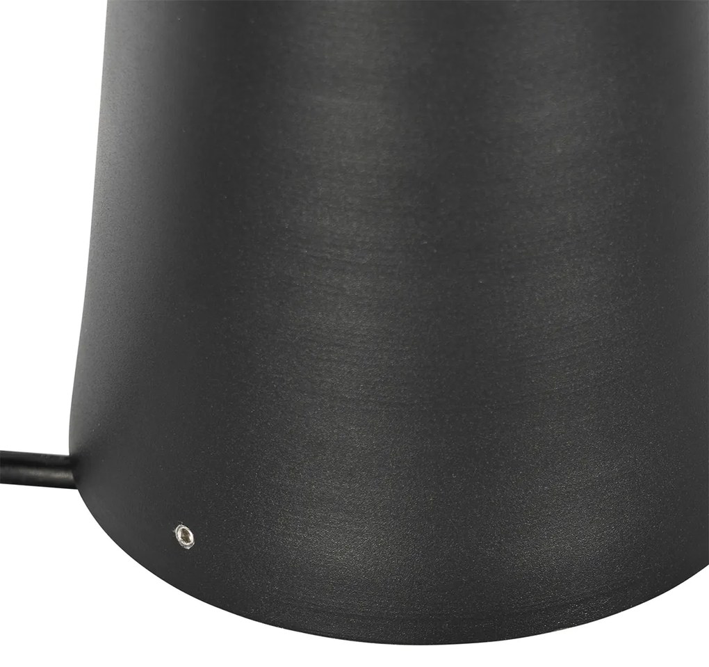 Foco de jardim moderno preto redondo IP65 - Lennard Moderno