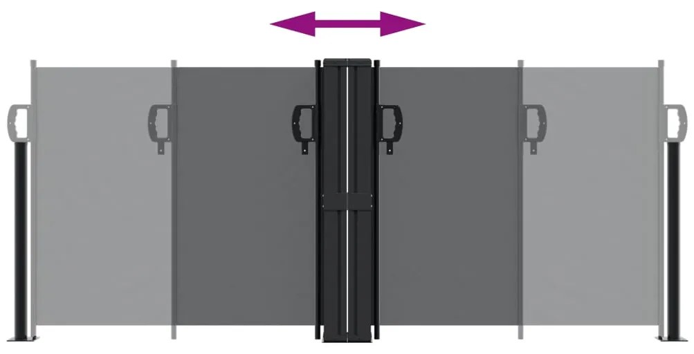 Toldo lateral retrátil 100x600 cm preto