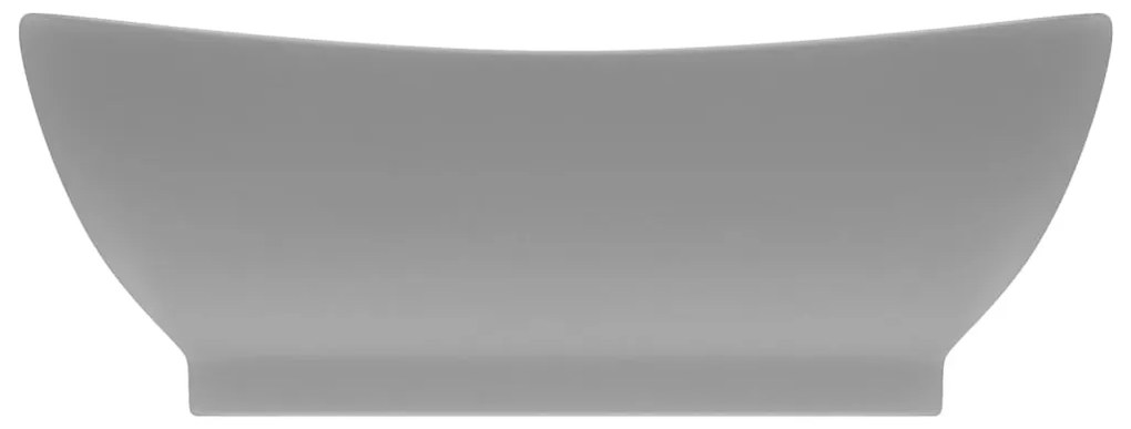 Lavatório luxuoso oval 58,5x39 cm cerâmica cinza-claro mate