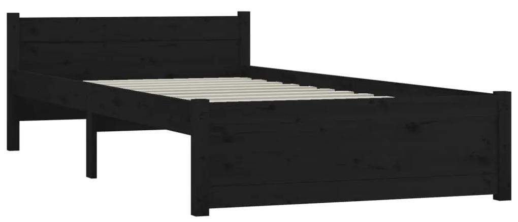 Estrutura cama pequena solteiro 75x190 cm madeira maciça preto