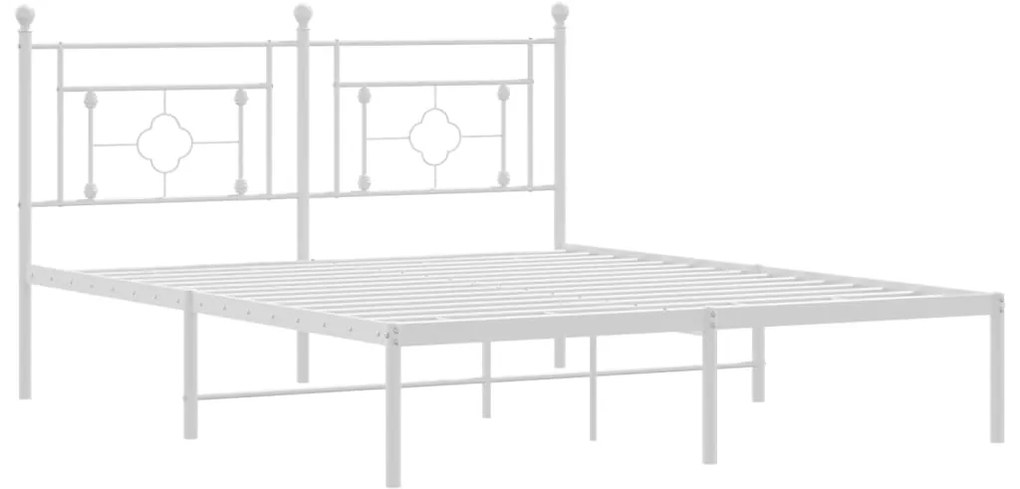Estrutura de cama com cabeceira 160x200 cm metal branco