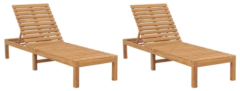 vidaXL Espreguiçadeiras 2 pcs madeira de teca maciça