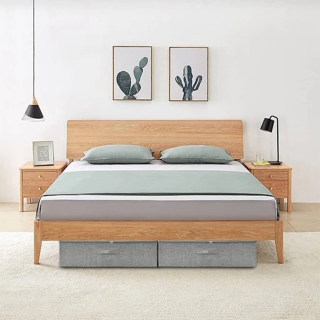 332906 vidaXL Caixas de arrumação 2 pcs tecido 70x40x18 cm cinzento