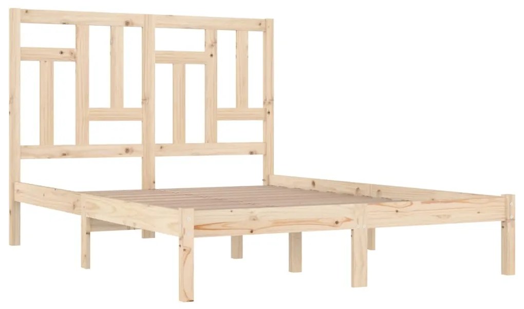 Estrutura de cama casal 135x190 cm madeira maciça