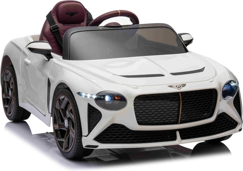 Carro elétrico para crianças Bentley Bacalar 12V, portas que se abrem para cima, controlo remoto 2,4 GHz, luzes LED, entrada USB/AUX, suspensão, bater