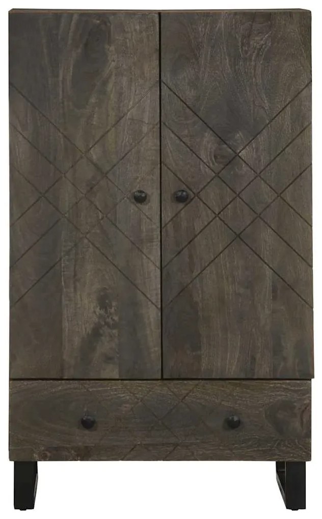 Aparador alto 60x33x100 cm madeira de mangueira maciça preto