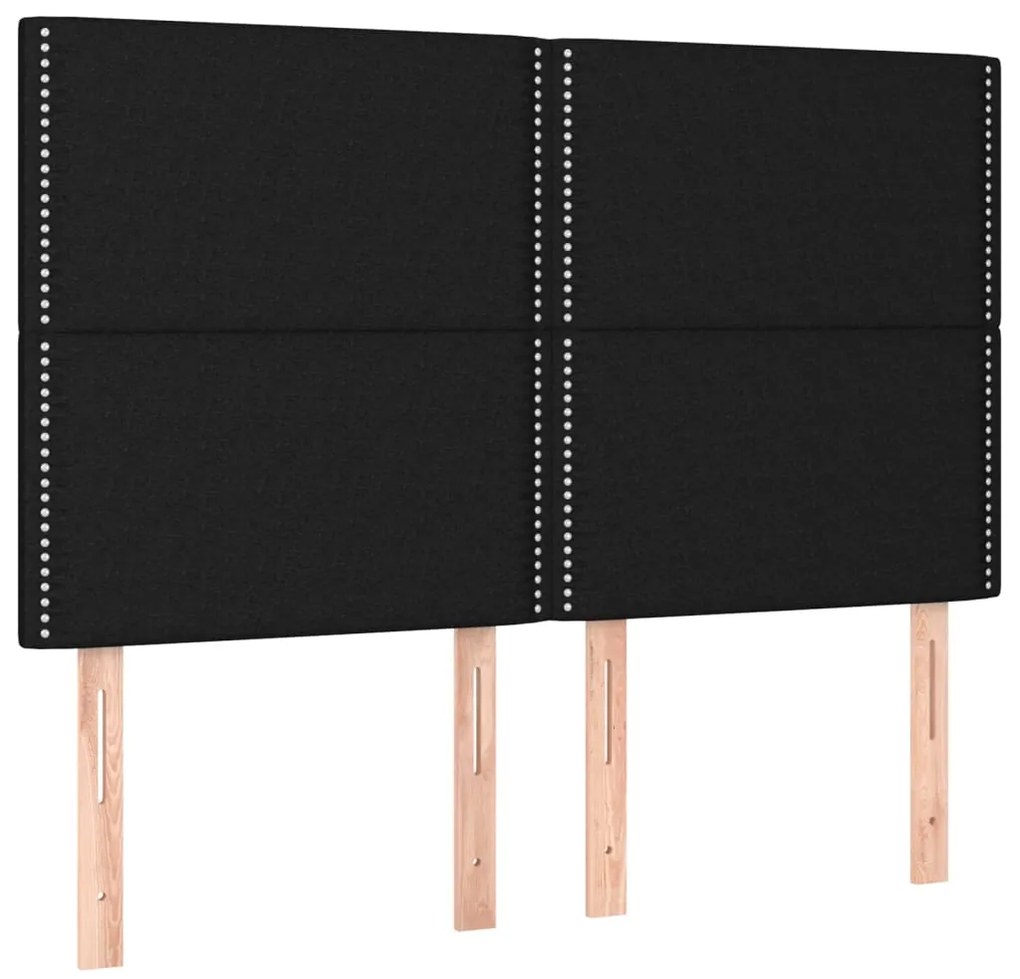 Estrutura de cama sem colchão 140x200 cm tecido preto