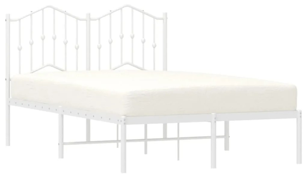 Estrutura de cama com cabeceira 120x200 cm metal branco