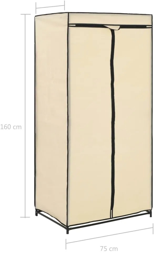 Roupeiro 75x50x160 cm creme