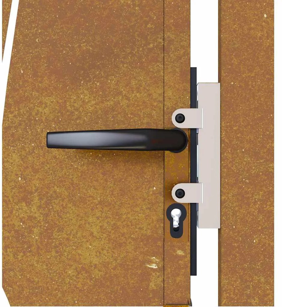 Portão de jardim 105x155 cm aço corten design erva