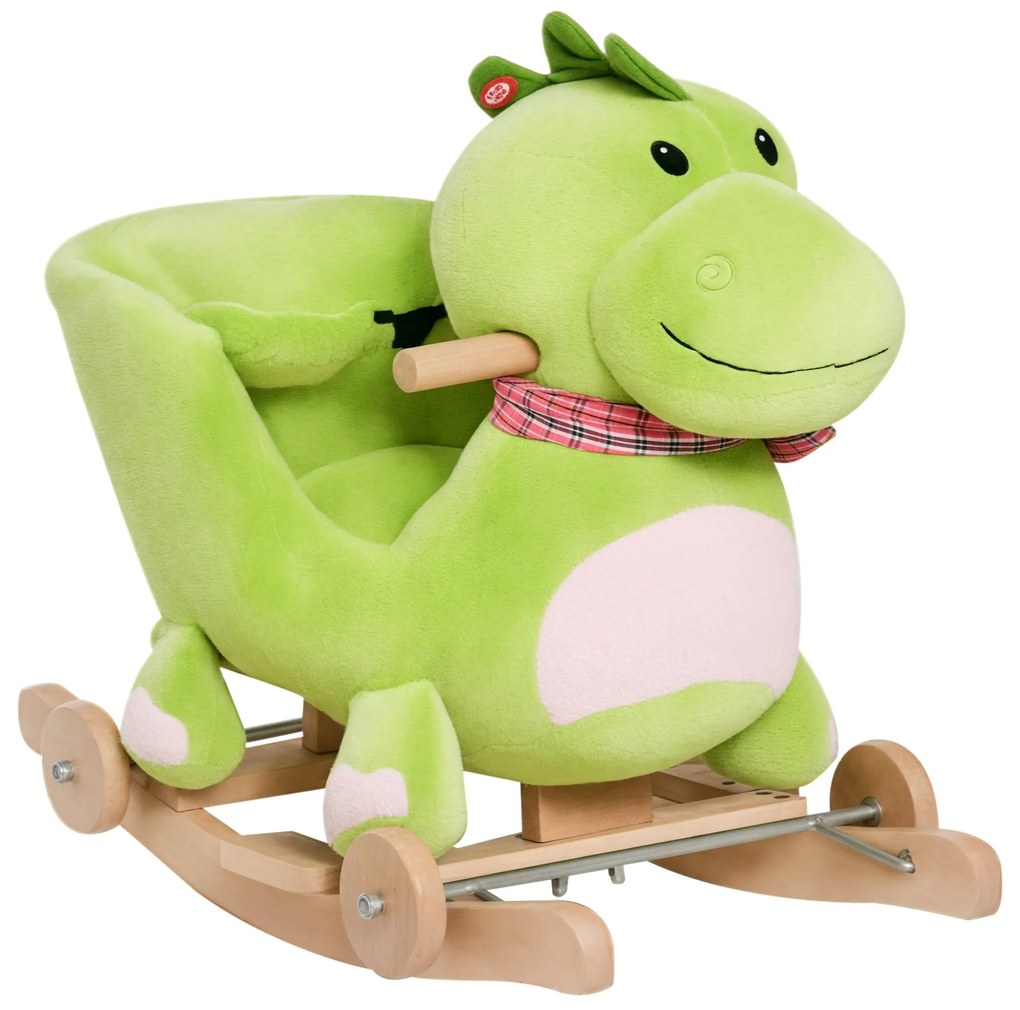 Cavalo de balanço para crianças acima de 18 meses de madeira com rodas