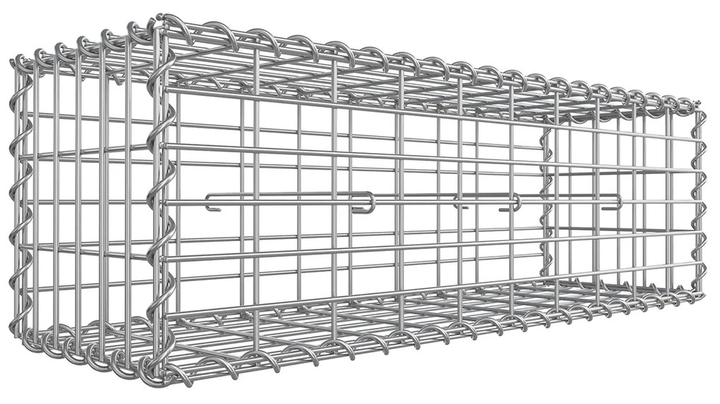 Gabião de jardim em aço galvanizado com malha 5 x 10 cm | SONGMICS | 100 x 30 x 30 cm | prata | GGB133.