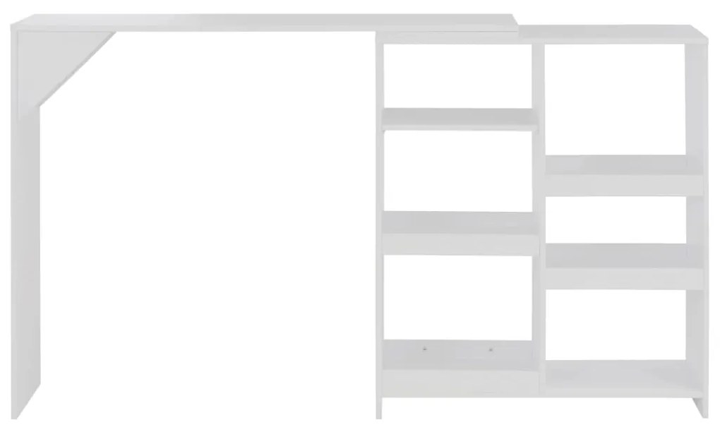 Mesa de bar com prateleira movível branco 138x39x110 cm