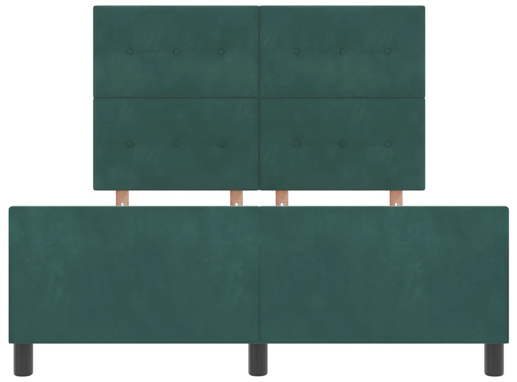 Cama de Veludo Verde Escuro vidaXL 140x190 cm