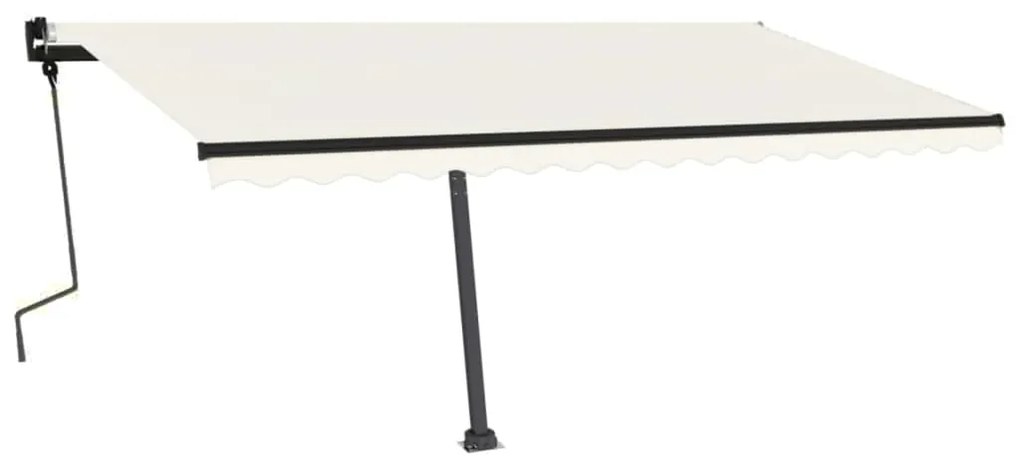 Toldo retrátil manual com LED 450x350 cm cor creme