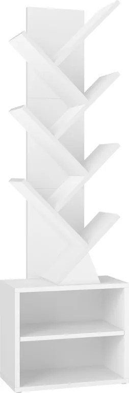 Estante em forma de árvore, 20,3 x 38 x 123,2 cm, para arrumação que poupa espaço, Coleção Custos branca