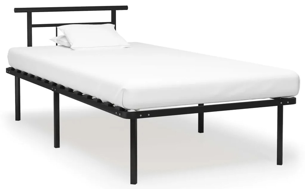 Estrutura de cama 100x200 cm metal preto
