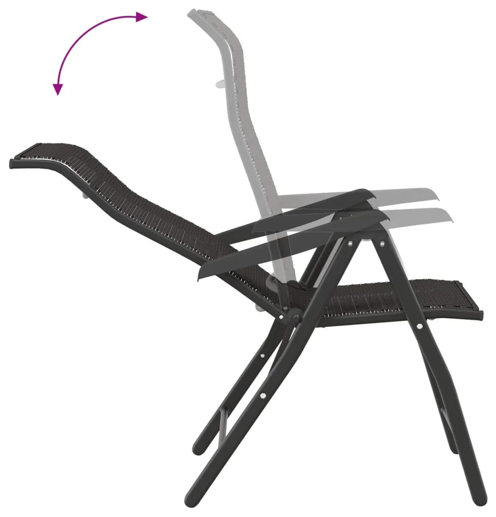 Cadeiras de jardim dobráveis 8 pcs vime PE cor preto café