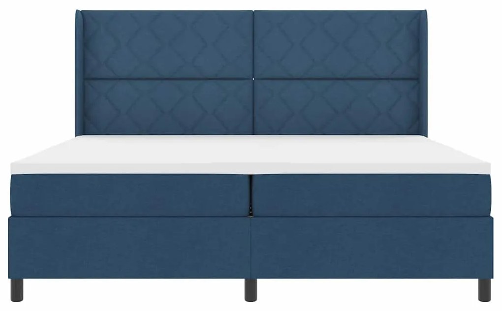 Cama com colchão Azul 200 x 200 cm de tecido