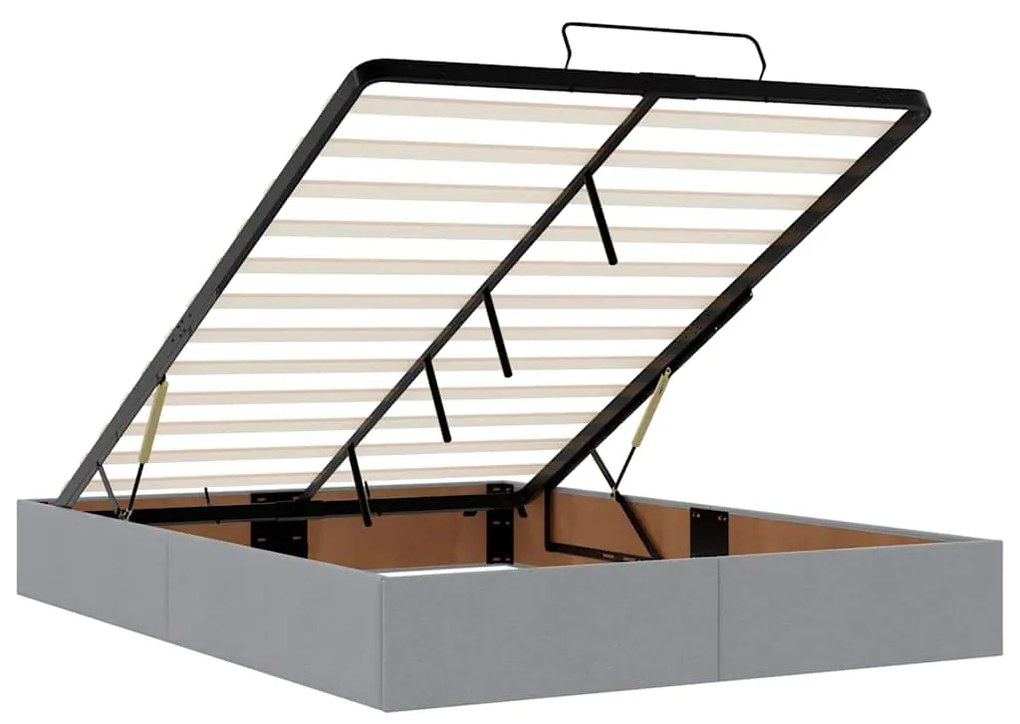 Estrutura de cama otomana com colchão 140x190 cm cinzento claro