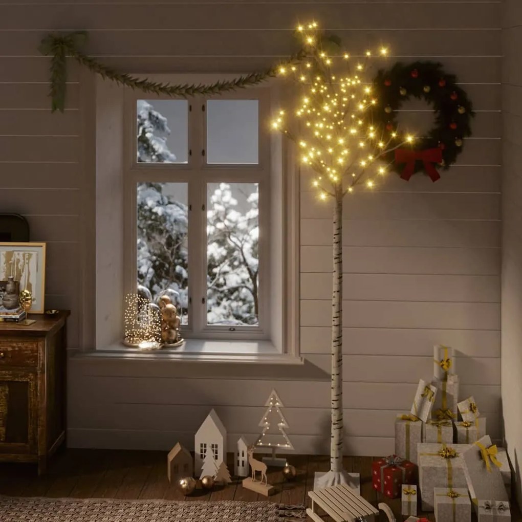 328684 vidaXL Árvore de Natal 200 LEDs salgueiro int./ext. 2,2m branco quente