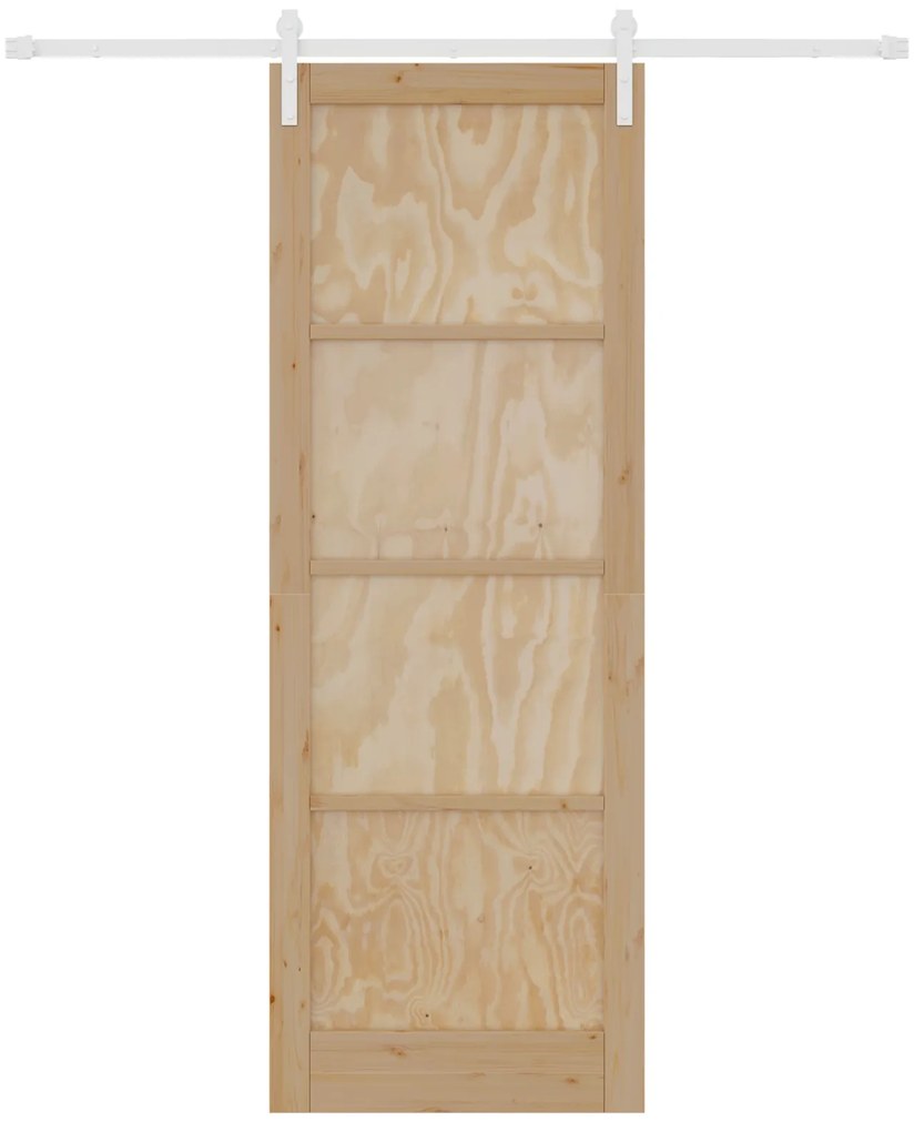Porta Deslizante com Conjunto de Hardware 83x232 cm Madeira Sólida de