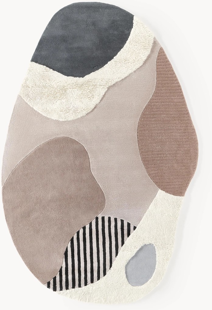 Tapete em lã artesanal com relevo Silas