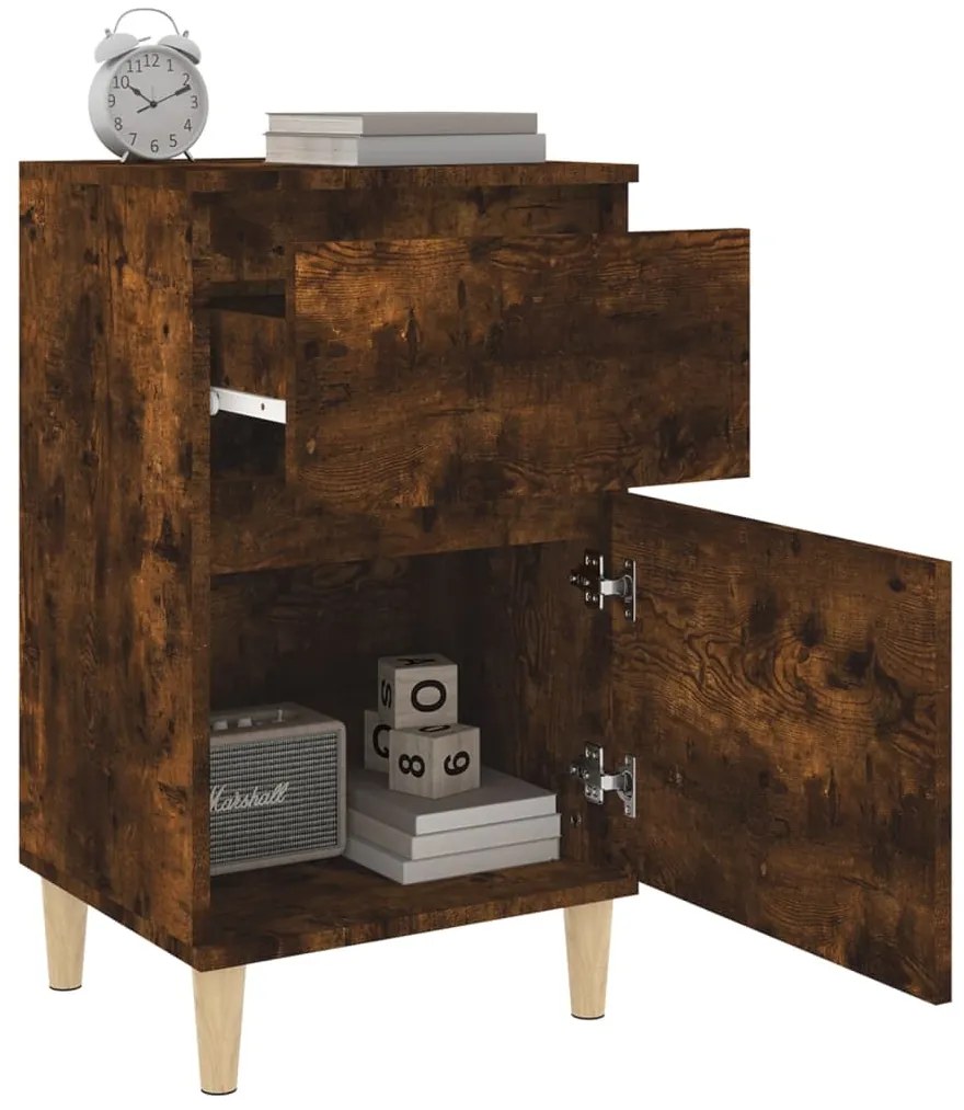 Mesa de cabeceira 40x35x70 cm cor carvalho fumado