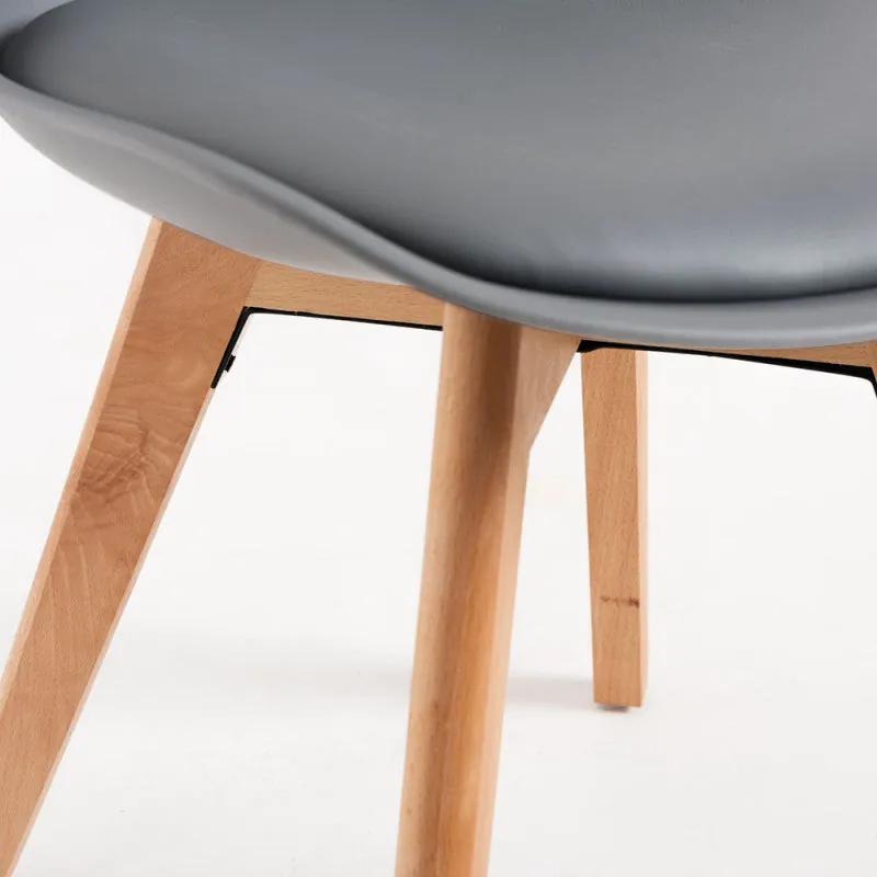 Cadeira Lena com Assento Almofadado - Cinzento - Design Nórdico